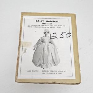 Vintage Dolly Madison Doll making kit porcelain body parts Japan